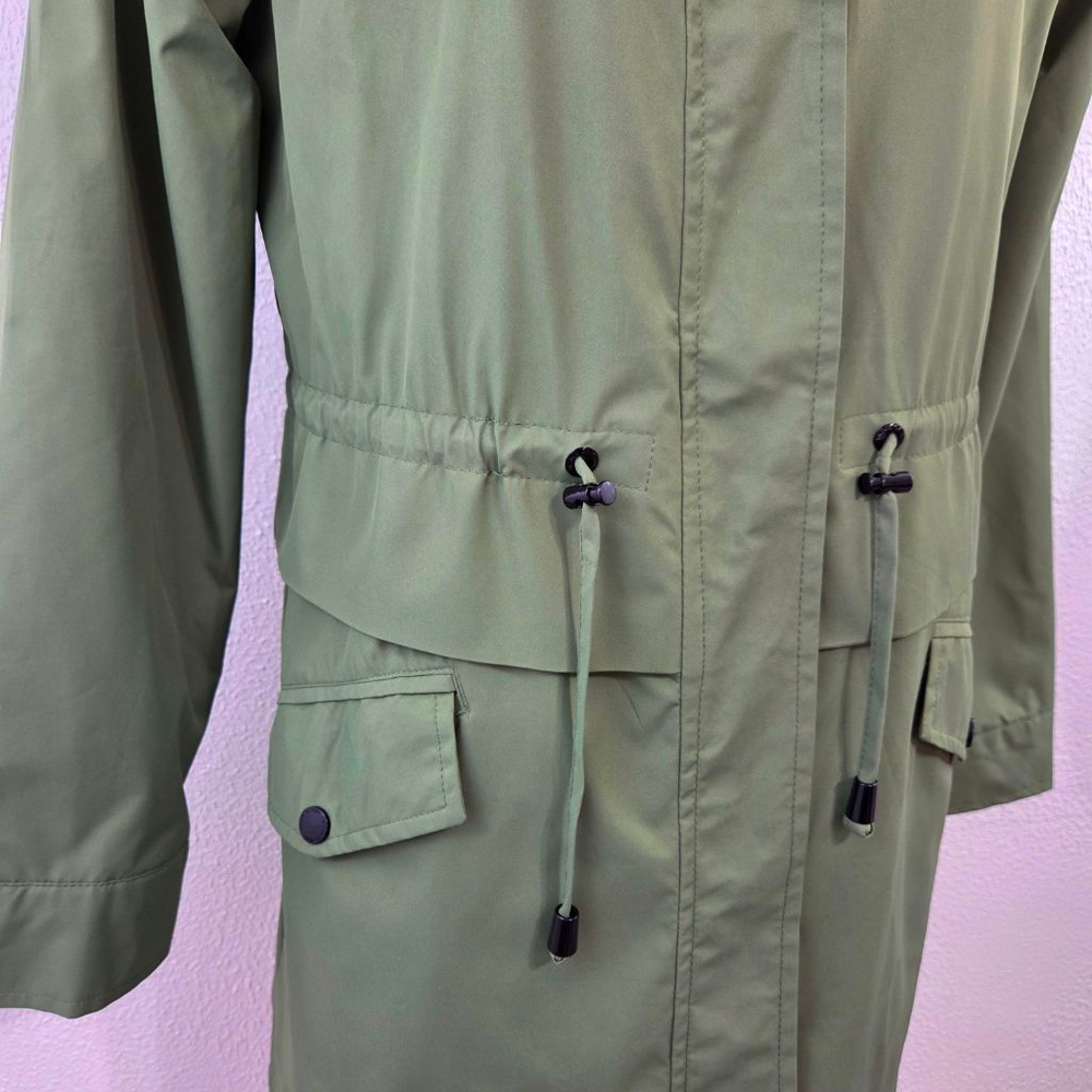 Vince Camuto Water Resistant Hooded Jacket green black windbreaker womens medium - Picture 6 of 8